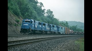 CONRAIL TRAINS ALTOONA , PA DOWNTOWN and BRICKYARD  JULY 1, 1993