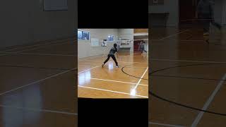 #shorts Amazing badminton cross court by 10yrs Mei Linh vs Dad