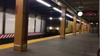 Unusual train at City Hall, NYC subway. 3 AM