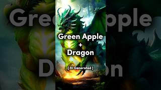 Green Apple VS Dragon ❤️‍🔥 #animals #fruits #hybrid #fusion #demon #monster