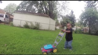 Cutting the Grass With Trevor Fathers Day