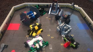 Sawblaze vs mammoth LEGO battlebots fight night hyper lash