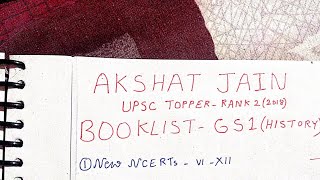 Akshat Jain Booklist UPSC GS 1 HISTORY | Akshat Jain Booklist UPSC