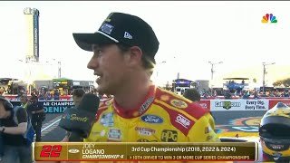 JOEY LOGANO CHAMPIONSHIP WINNING INTERVIEW - 2024 NASCAR CUP SERIES CHAMPIONSHIP RACE