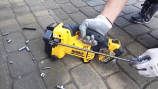 DeWalt DCS350 XR 18V   przecinarka do prętów gwintowanych   cięcie M10 stal nierdzewna