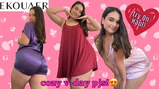 CUTE & SEXY VALENTINES DAY PJs | Ekouaer try on haul