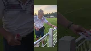 Neil Warnock giving a young fan an autograph out of his Fanny pack…