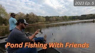 Pond Fishing with Friends// ** Three guys in a JON BOAT **