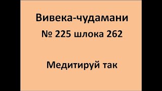 ВивекаЧудамани курс Свамини Видьянанды Сарасвати 225 шлока 262 Медитируй так