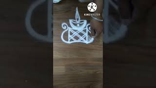 🪔दिवाळीला काढायला सुंदर रांगोळी | Free Hand Rangoli Designs | Diya Rangoli | Diwali Rangoli #shorts