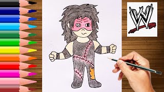 رسم المصارع كين المقنع كيوت للاطفال / رسم للاطفال / Drawing WWE Superstars / How to draw Kane