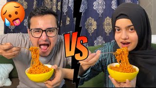 Husband vs Wife spicy noodles challenge🥵||jeeta Kon?