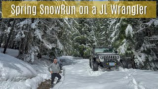 Spring Snow Wheeling on a Wrangler to Elk Lake| Jeep Wrangler snow wheeling to Elk Lake