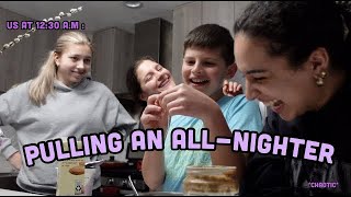 PULLING AN ALL-NIGHTER | late night Dunkin drive through, 12:30 a.m baking, and more