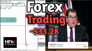 Watch Me Trade Forex: -$33.28 In A Second Trading NZD-Interest Rates Decision | OMS