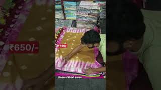 tie and dye Linen saree | bhagalpuri saree manufacturers