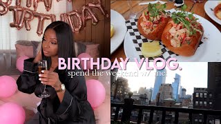 23rd birthday vlog! self reflecting, GRWM + magic hour rooftop NYC | Abiola K.