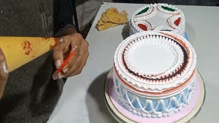 cake Decorating flower cake design Easy so Yummy cake / how to make cream cake/ Bake village food