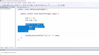 While loop example in Java