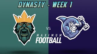 Maximum Football Dynasty | Monarchs vs Sharks | Week 1 | Year 1 |