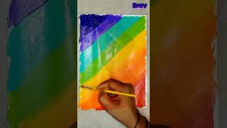 Rainbow🌈 colours painting | Beautiful scenery drawing #shorts