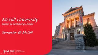 McGill SCS – Semester at McGill program