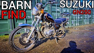 WILL IT START!? SAT 15 YEARS! BARN FIND CLASSIC SUZUKI GN250 MOTORBIKE RESTORATION PART 1