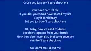 Shakira - You Don't Care About Me (lyrics)