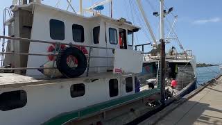 Fishing vessel Rachel Maree returns from scalloping in Bass Strait, Victoria, Australia.