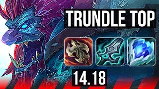 TRUNDLE vs UDYR (TOP) | 11/1/4, Legendary, 800+ games, 33k DMG | EUW Master | 14.18