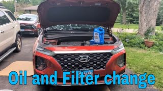 2020 Santa Fe Filter and oil change