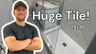 24x48 TILE! Anyone can do it! DIY. ASMR.