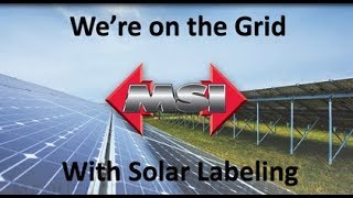 MSI is on the Grid with Solar Labeling