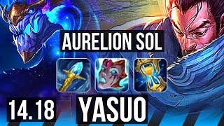 AURELION SOL vs YASUO (MID) | 11/1/5, Legendary | EUW Diamond | 14.18