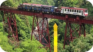 Japan  Aso Minami train bridge  dangerous  Railways tracks in the world