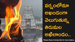 Tirumala Sri Venkateswara Swamy Temple Akhilandam Visuals While Raining