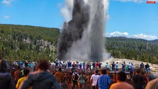 Horrible Today: 1 hour after Giant Geyser erupted, as hot water gushed out, rumbling across plains