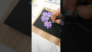 💜✨️ Easy Flower Painting Round brush Painting #shorts #acrylicpainting #flowers