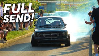 Tuners Cause CHAOS At Services We Got it SHUT DOWN! - Modified Cars Leaving a Car Meet!