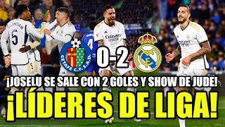 ¡LÍDERES! JOSELU SE SALE CON 2 GOLES Y SHOW DE BELLINGHAM | GETAFE 0-2 REAL MADRID | RESUMEN