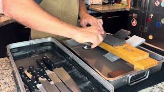 Whetstone Sharpening is the best method for sharpening knives.