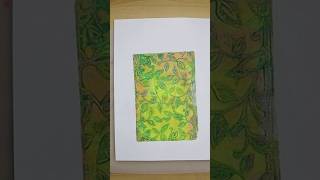 Gelli print practice with leaves & vines stencil. #shorts #mixedmedia