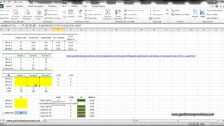 Problema de Producción y Transporte resuelto con Solver