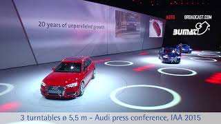 Audi press conference, IAA 2015 - 3 turntables measuring 5.5 m in diameter