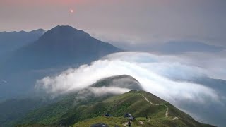 The Sun Rise Hiking Lantau Peak  Hong Kong 🇭🇰finally we  conquered the 3rd highest mountain of HK