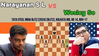 Sunilduth Lyna Narayanan vs Wesley So - Tata Steel India Blitz 2024: Mastering the Catalan Opening!