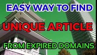 Easy Way to Find Article using from expired domains