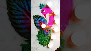 Easy Peacock Rangoli Designs🦚 | Simple Muggulu | Easy Kolam Designs| Simple Rangoli Kolam | Rangoli