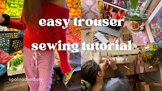 easy sewing project- low waist cotton scandi style pants/trousers for beginners