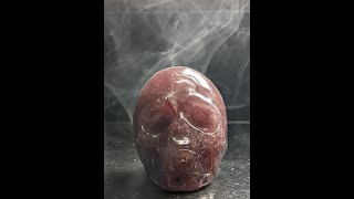 Skull Strawberry Quartz